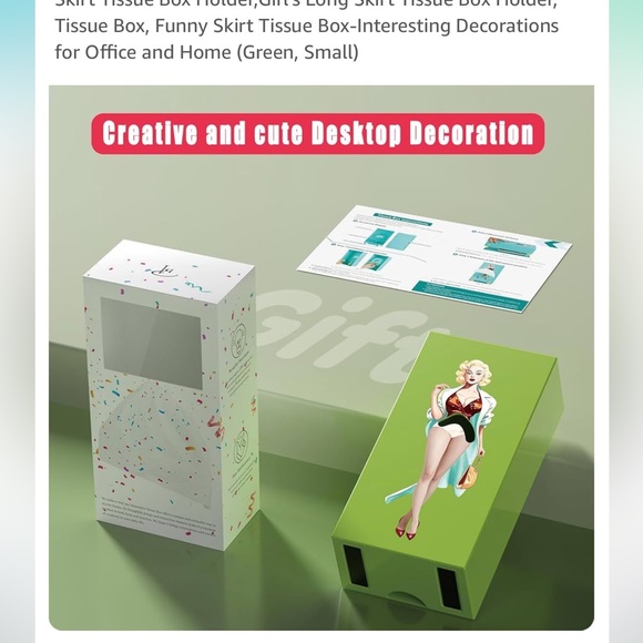 New in box. Skirt Tissue Box Holder,Girl's Long Skirt Tissue Box Holder in small - Picture 2 of 7